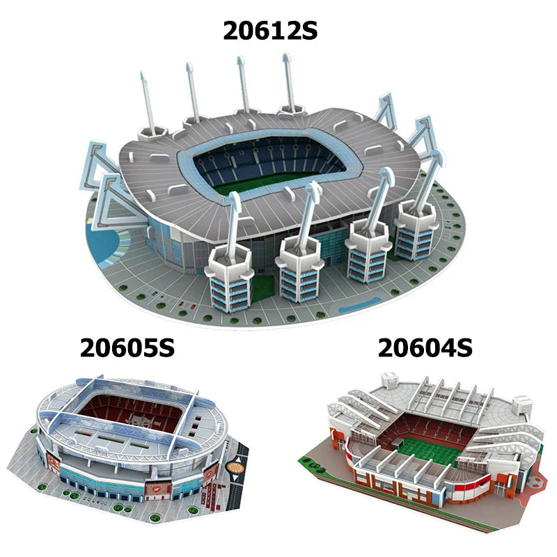 Miniature Football Field 3D 3D Wooden Football Stadium Puzzle – DIY Miniature Sports Arena Model for Football Fans