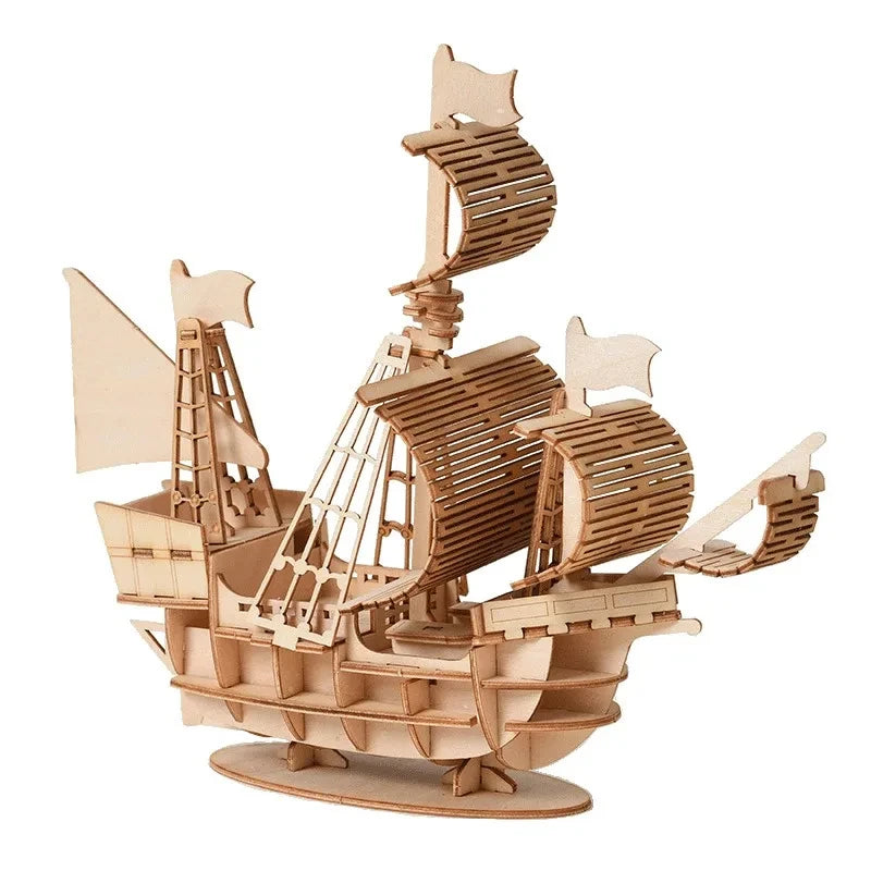 3D Wooden Sailboat Puzzle