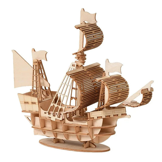 3D Wooden Sailboat Puzzle