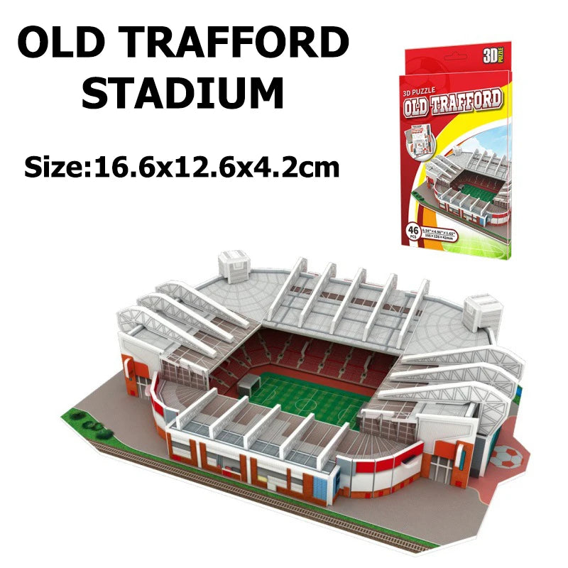 Miniature Football Field 3D 3D Wooden Football Stadium Puzzle – DIY Miniature Sports Arena Model for Football Fans