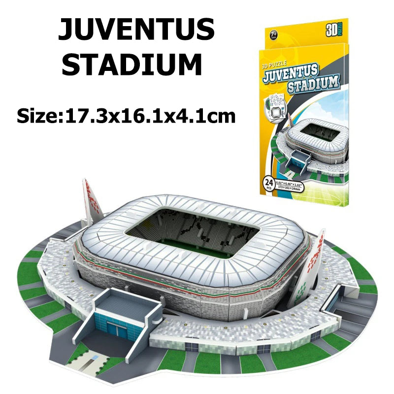 Miniature Football Field 3D 3D Wooden Football Stadium Puzzle – DIY Miniature Sports Arena Model for Football Fans