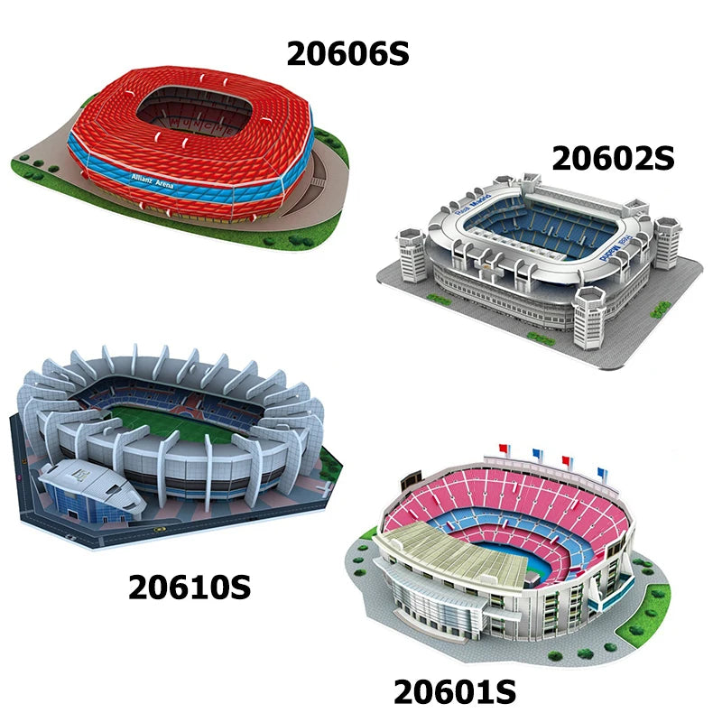 Miniature Football Field 3D 3D Wooden Football Stadium Puzzle – DIY Miniature Sports Arena Model for Football Fans