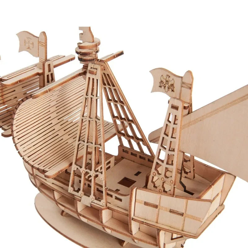 3D Wooden Sailboat Puzzle