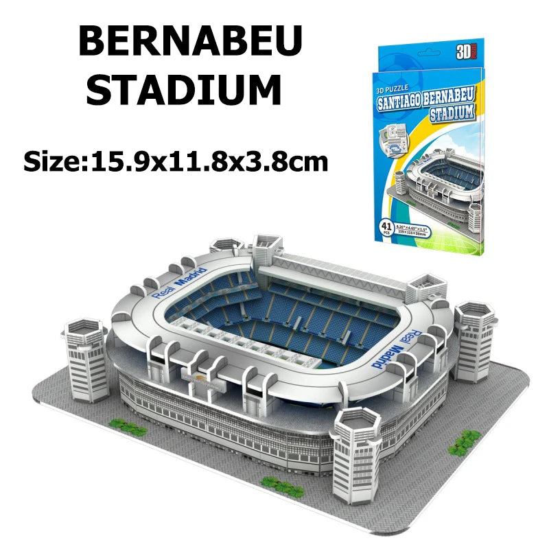 Miniature Football Field 3D 3D Wooden Football Stadium Puzzle – DIY Miniature Sports Arena Model for Football Fans