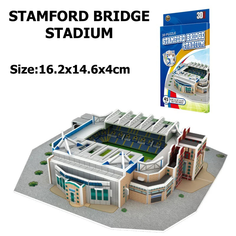 Miniature Football Field 3D 3D Wooden Football Stadium Puzzle – DIY Miniature Sports Arena Model for Football Fans