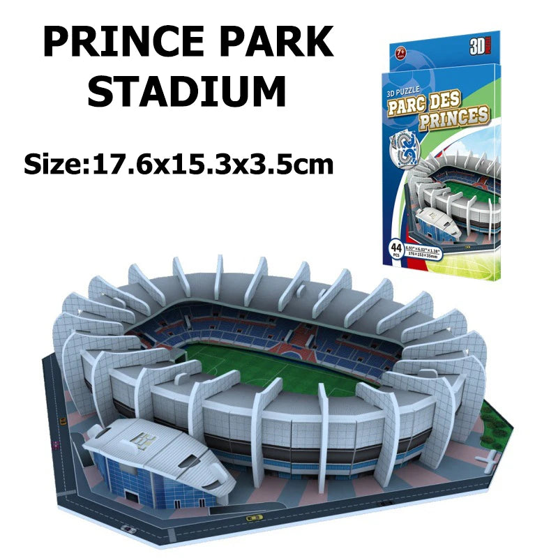 Miniature Football Field 3D 3D Wooden Football Stadium Puzzle – DIY Miniature Sports Arena Model for Football Fans