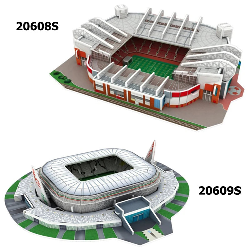 Miniature Football Field 3D 3D Wooden Football Stadium Puzzle – DIY Miniature Sports Arena Model for Football Fans