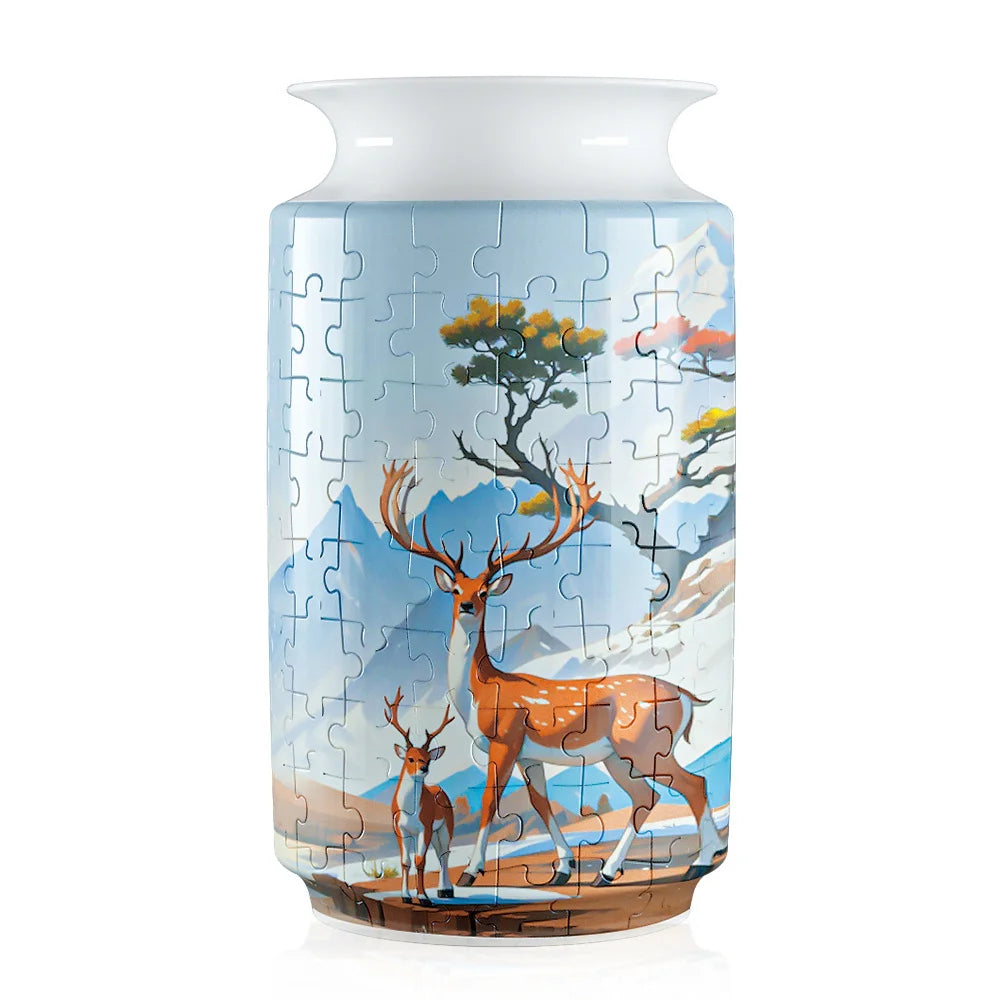 3D Flower Vase Puzzle - Deer